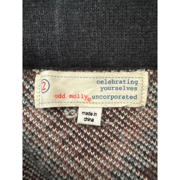 ODD MOLLY 100% Cotton Aztec Print Pull On A Line skirt Size 2/ Medium - Picture 6 of 9